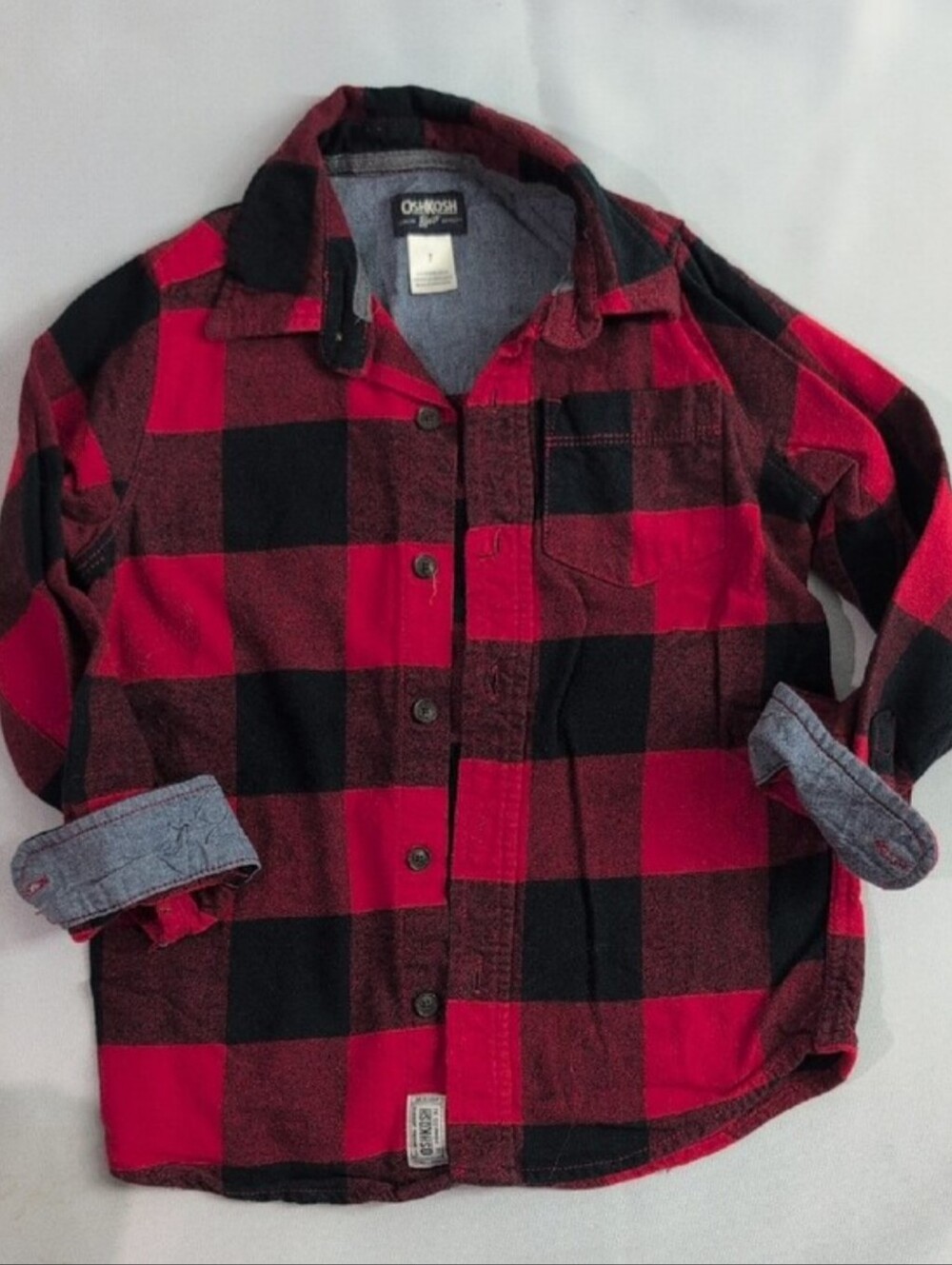 OshKosh B'gosh Red & Black Buffalo Plaid Button-Front Shirt